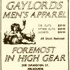 Gaylord's Men's Apparel Ad, 1966