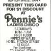 Pennie's Ladies Disco flyer, Prince of Wales, St Kilda, c.1980s - Source: Australian Queer Archives