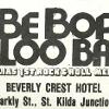 Be Bop and Look Bar advertising, c. 1977 - Source: Australian Music Database